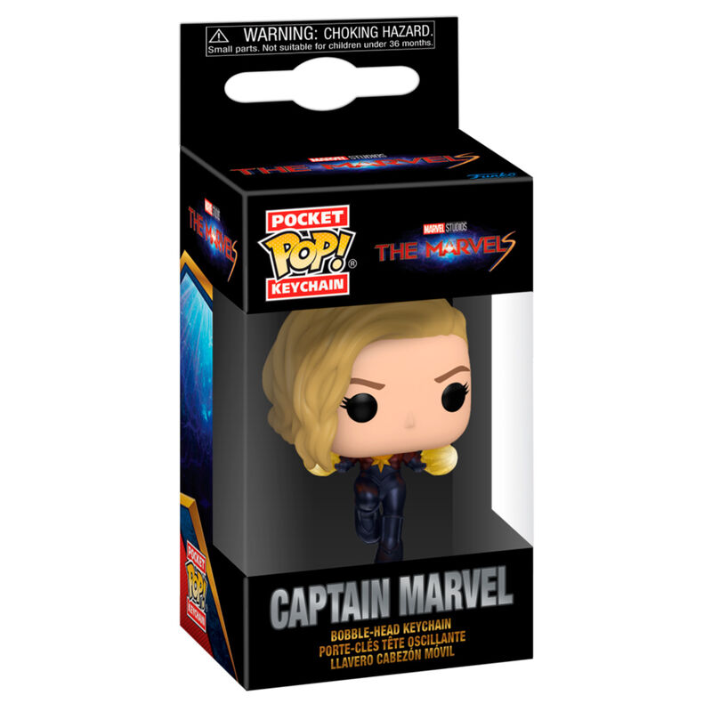 Funko Pocket Pop The Marvels Captain Marvel Bobble Head Vinyl Figure Keychain DoctorPop